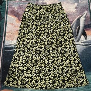 Vintage Y2K Exact Change floral rayon maxi skirt